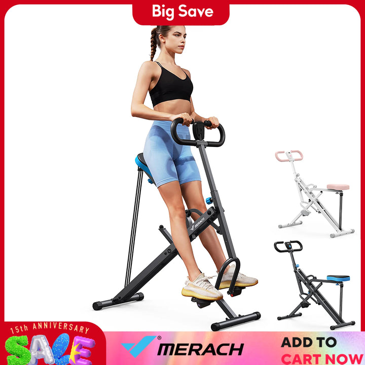 MERACH 2-in-1 Squat & Rowing Machine – Foldable Home Trainer