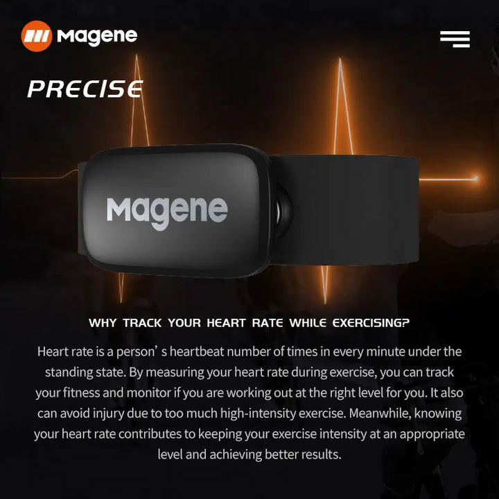 Magene H64 Heart Rate Monitor Chest Strap – Dual ANT+/Bluetooth