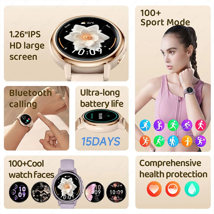 Ladies Smart Fitness Watch with Bluetooth Call