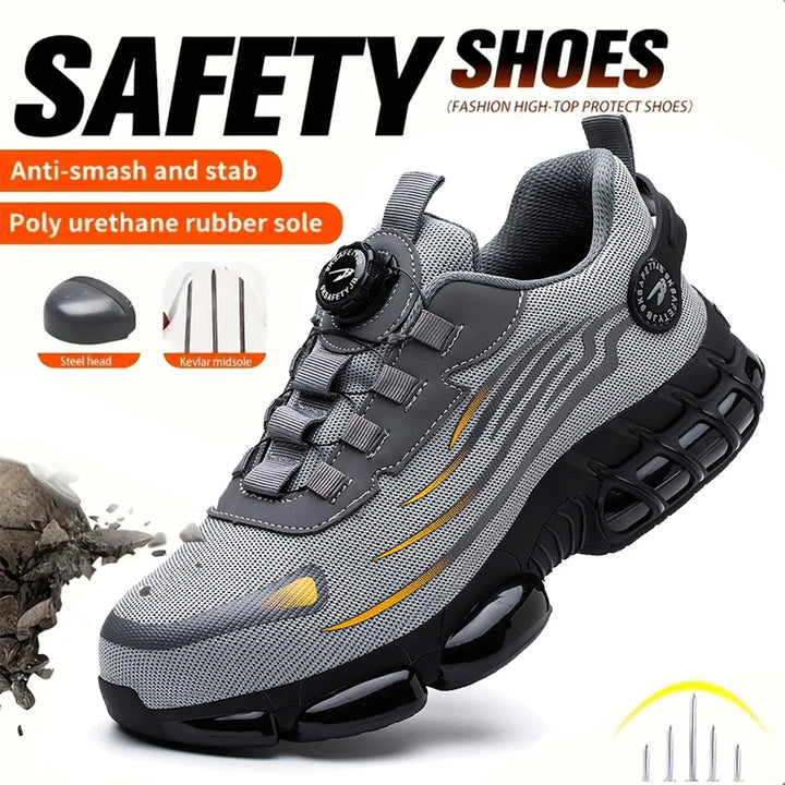 Breathable Lace-Free Safety Work Shoes