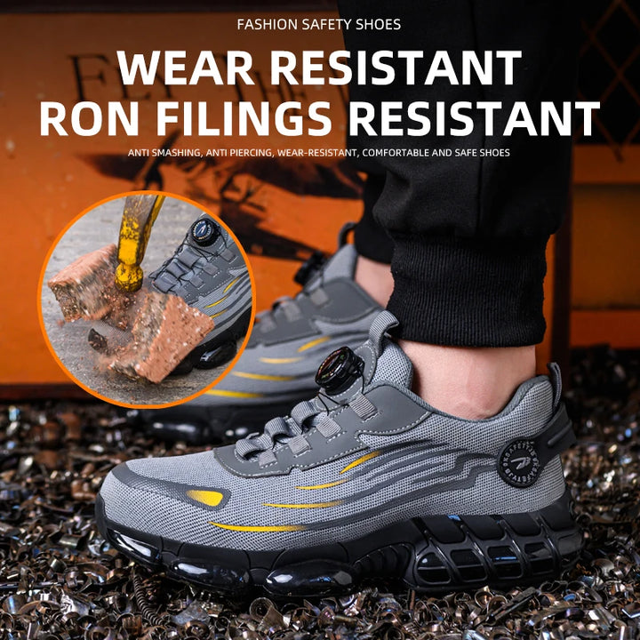Breathable Lace-Free Safety Work Shoes