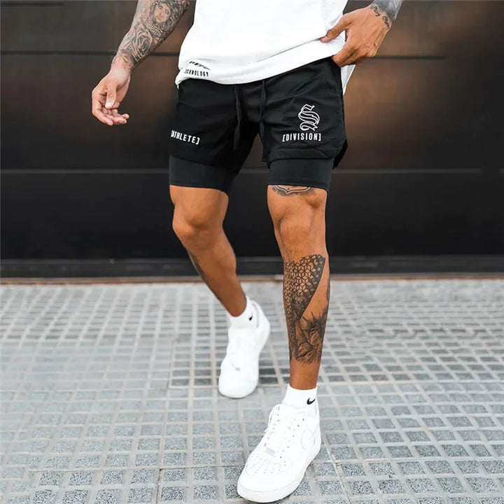 2-in-1 Men's Running & Gym Shorts
