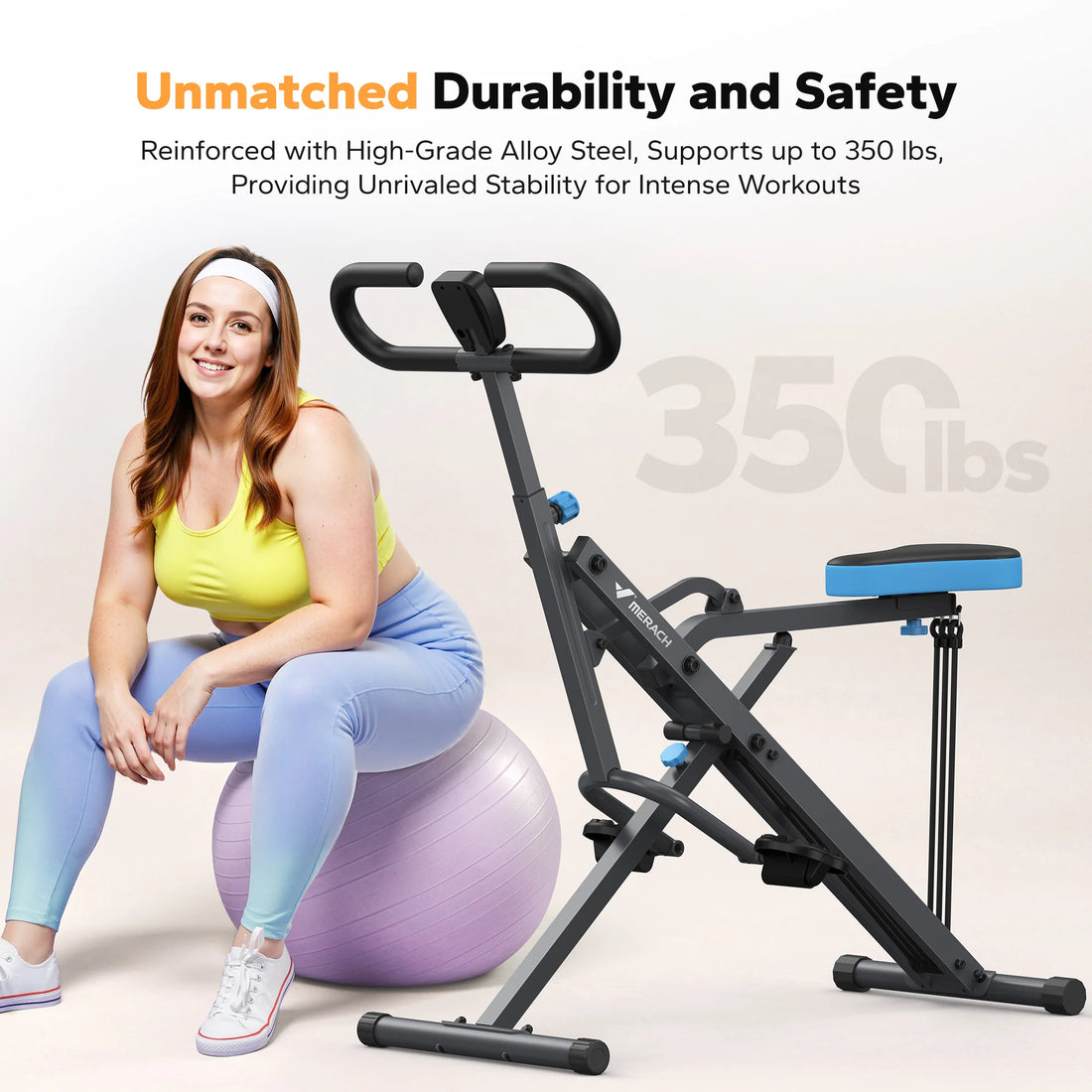 MERACH 2-in-1 Squat & Rowing Machine – Foldable Home Trainer