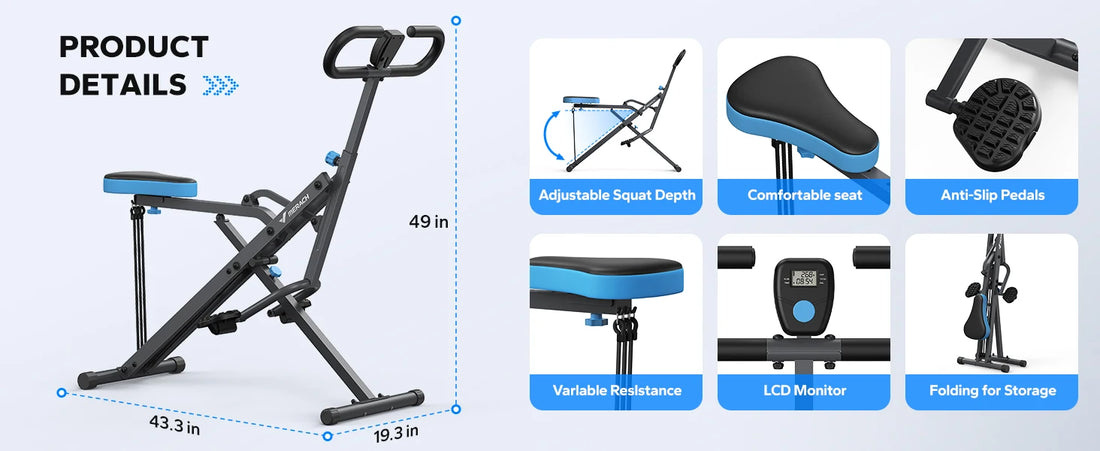 MERACH 2-in-1 Squat & Rowing Machine – Foldable Home Trainer