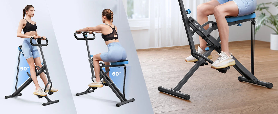MERACH 2-in-1 Squat & Rowing Machine – Foldable Home Trainer