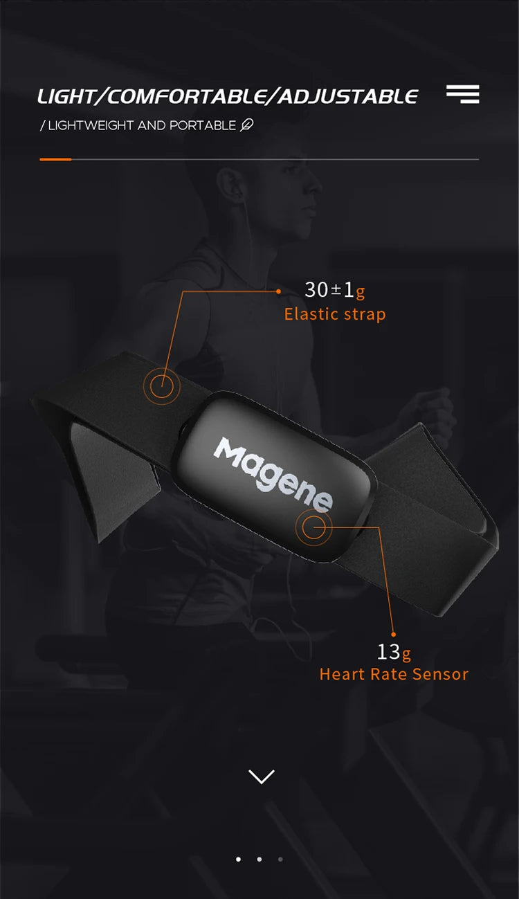 Magene H64 Heart Rate Monitor Chest Strap – Dual ANT+/Bluetooth