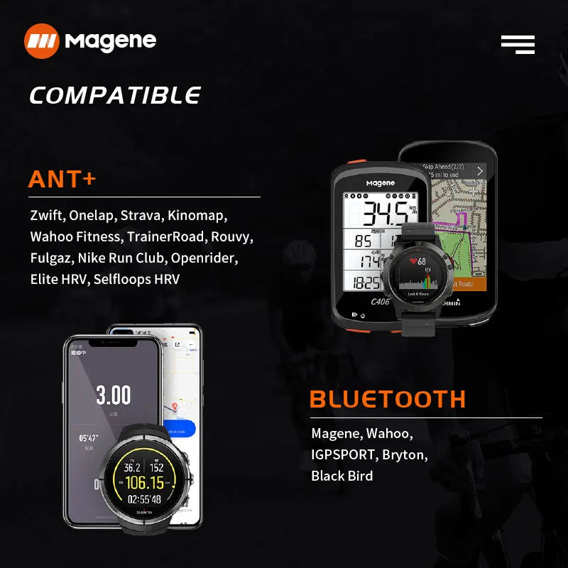 Magene H64 Heart Rate Monitor Chest Strap – Dual ANT+/Bluetooth