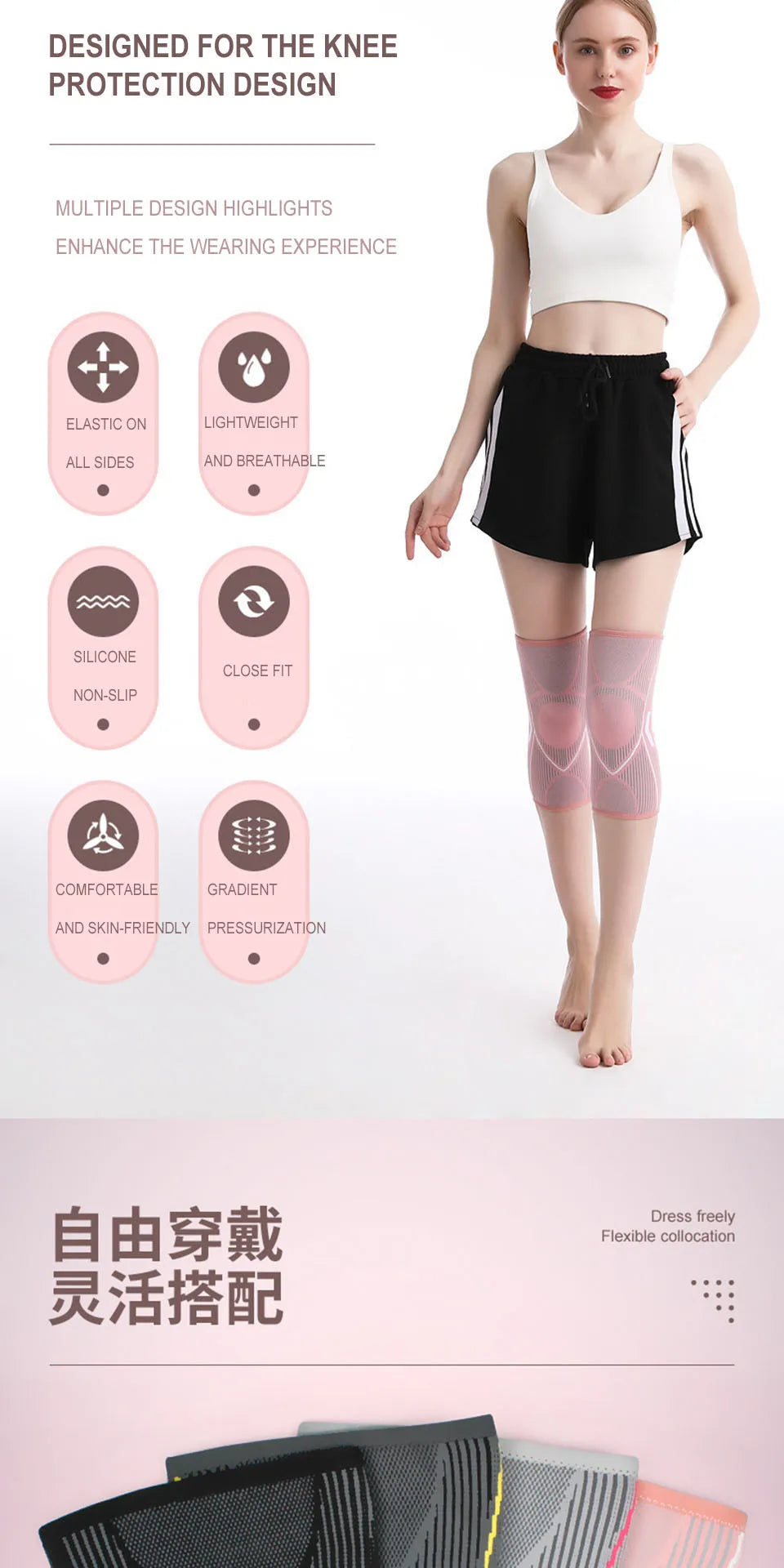 AOLIKES Knee Brace Compression Sleeve