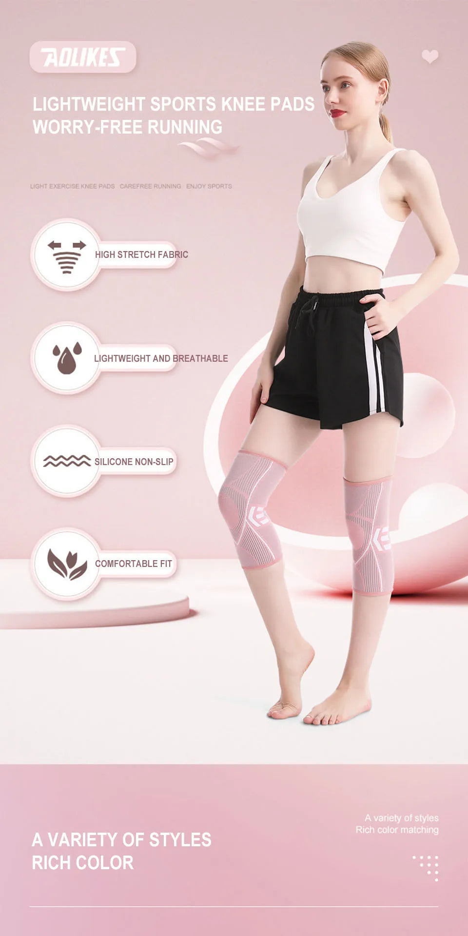 AOLIKES Knee Brace Compression Sleeve