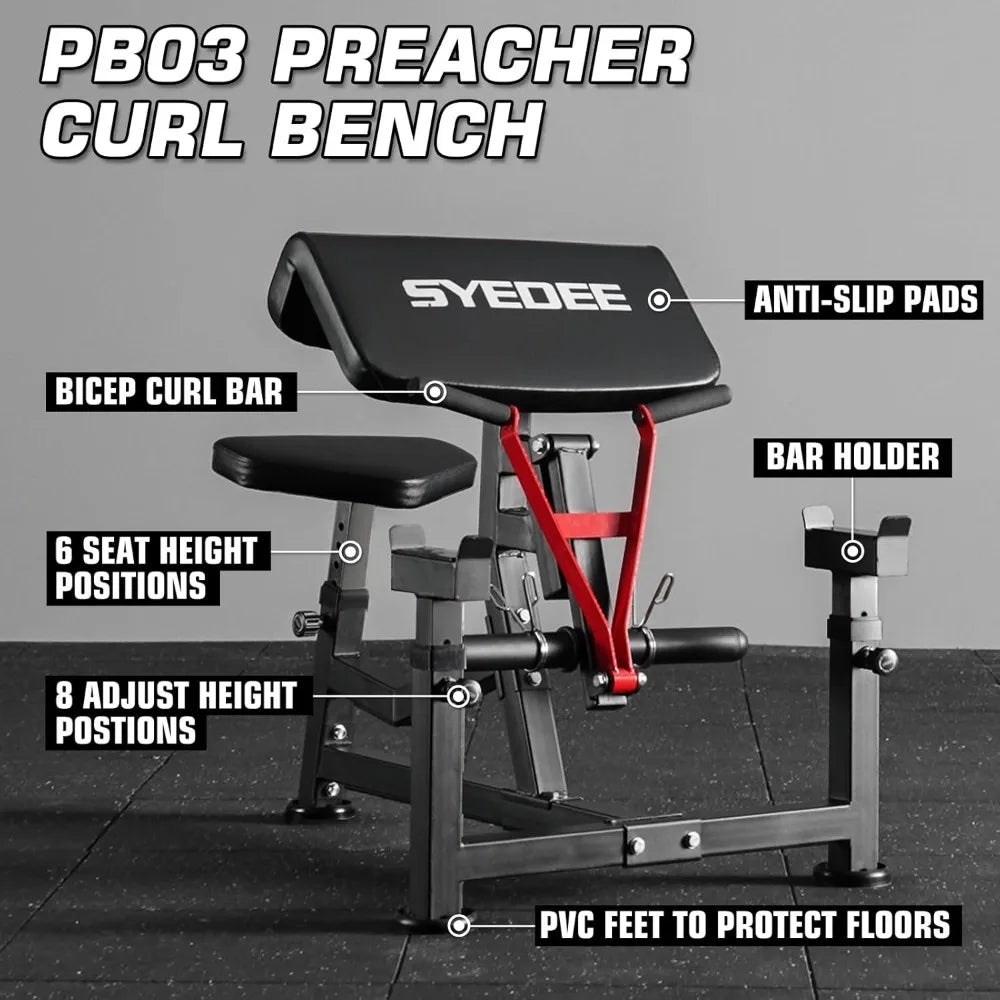 Preacher Curl Bench Bicep & Tricep Machine