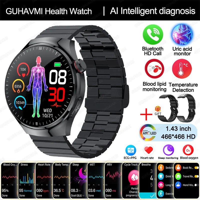 2025 Smart Health Watch with ECG & Bluetooth Call