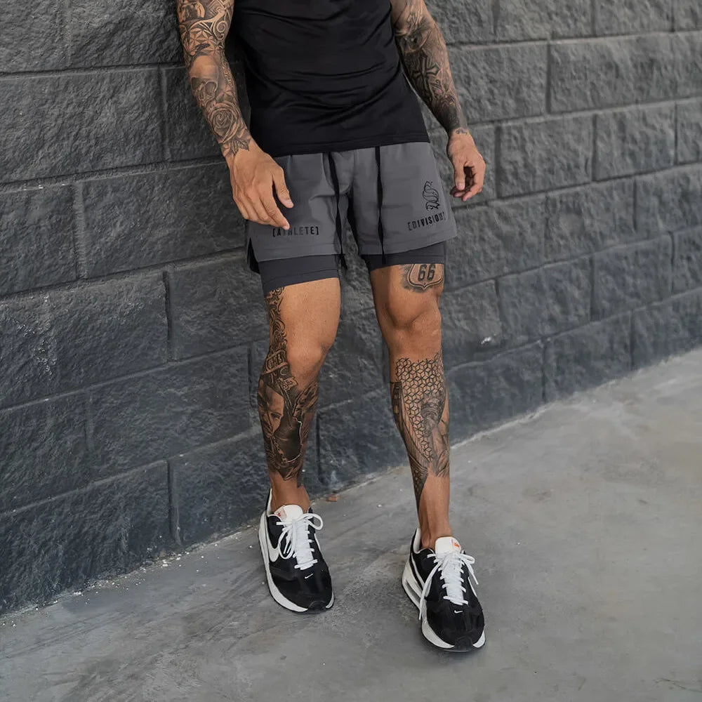 2-in-1 Men's Running & Gym Shorts