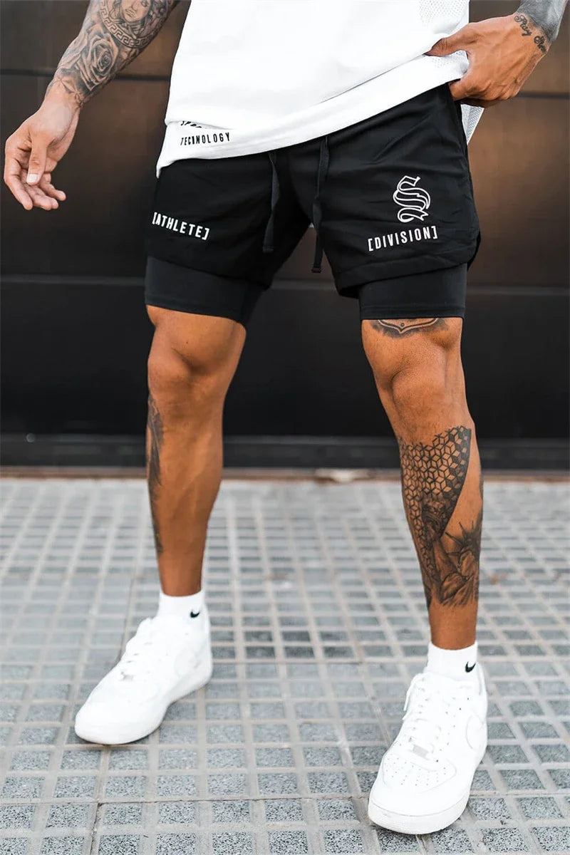 2-in-1 Men's Running & Gym Shorts