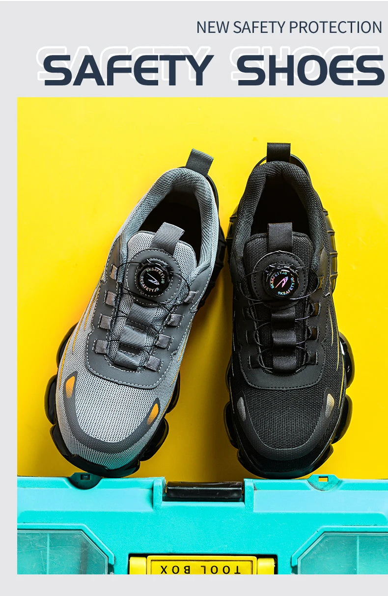 Breathable Lace-Free Safety Work Shoes