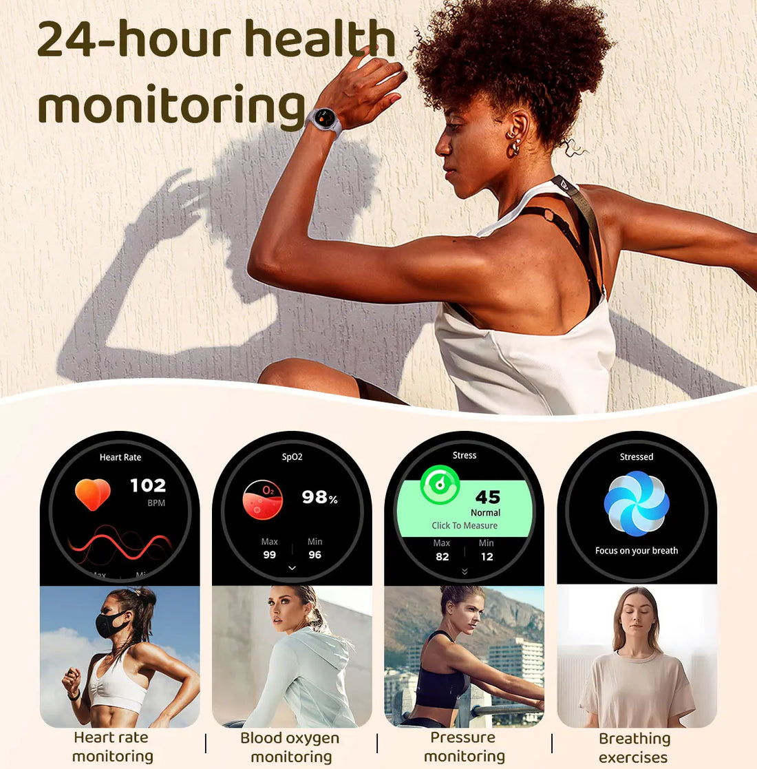 Ladies Smart Fitness Watch with Bluetooth Call