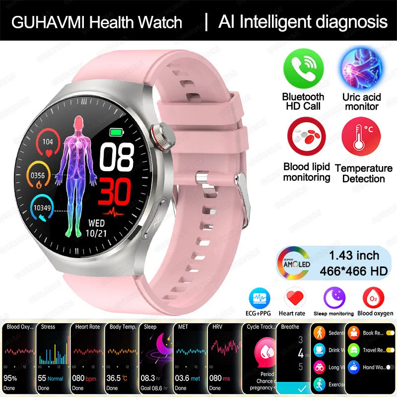 2025 Smart Health Watch with ECG & Bluetooth Call
