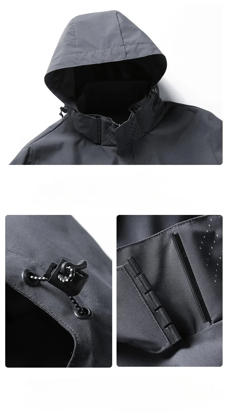 Men's Waterproof Lightweight Hooded Rain Jacket