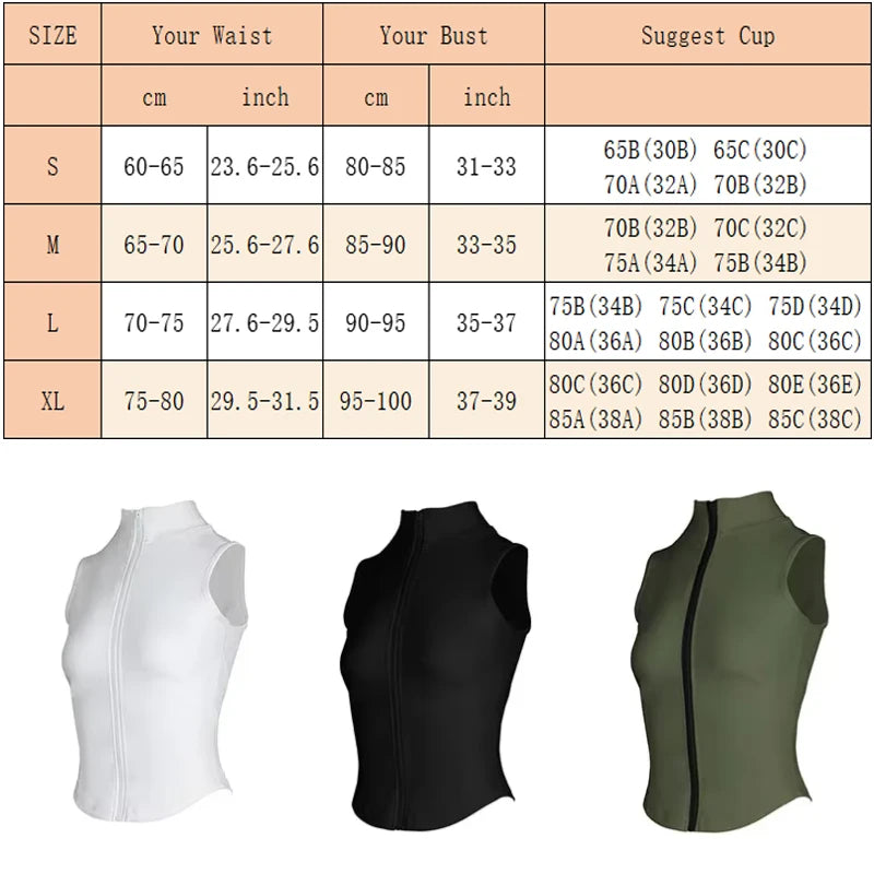 Aiithuug Women's Athletic Sleeveless Zip-Up Vest