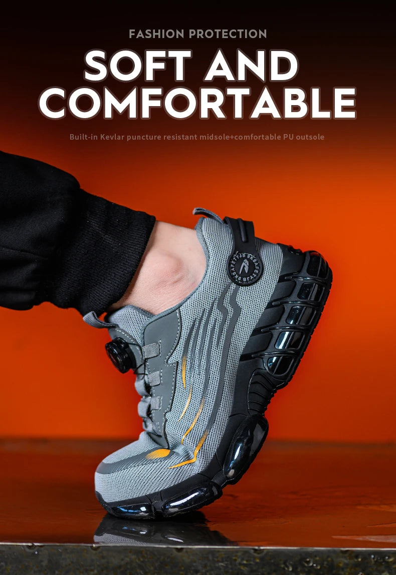 Breathable Lace-Free Safety Work Shoes