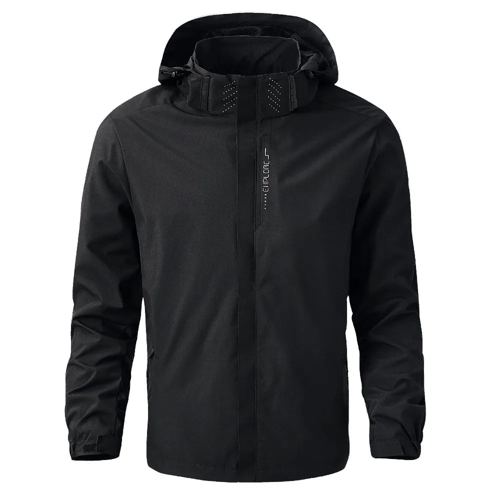 Men's Waterproof Lightweight Hooded Rain Jacket