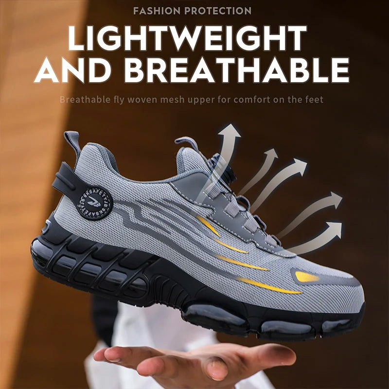 Breathable Lace-Free Safety Work Shoes