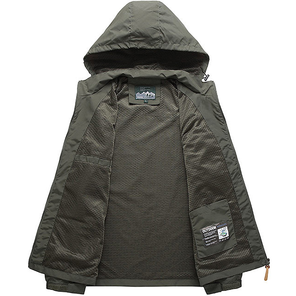 Men’s Tactical Windbreaker Waterproof Hooded Jacket (S–5XL)