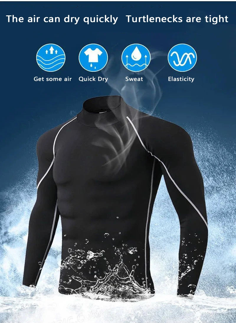 Y2K Men’s Turtleneck Compression Gym Shirt