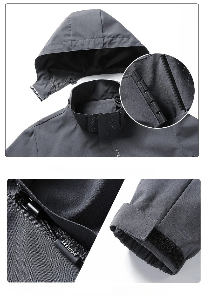 Men's Waterproof Lightweight Hooded Rain Jacket