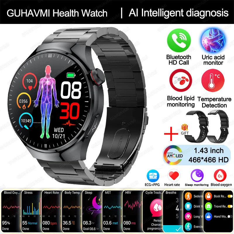 2025 Smart Health Watch with ECG & Bluetooth Call