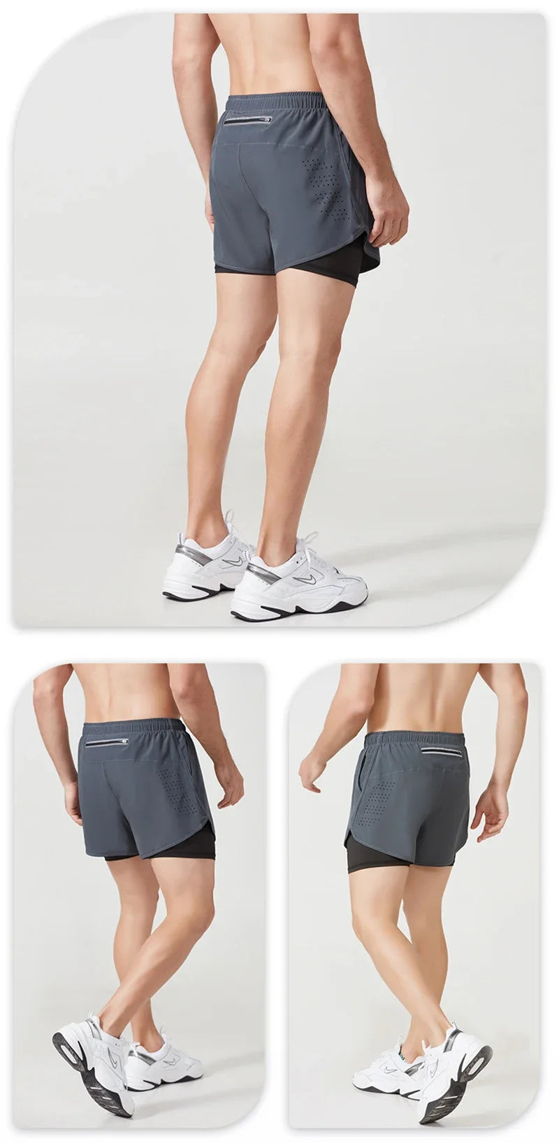 Men's Quick-Dry Double Layer Running Shorts