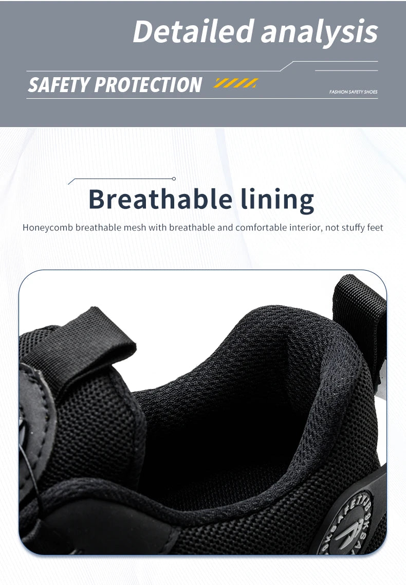 Breathable Lace-Free Safety Work Shoes