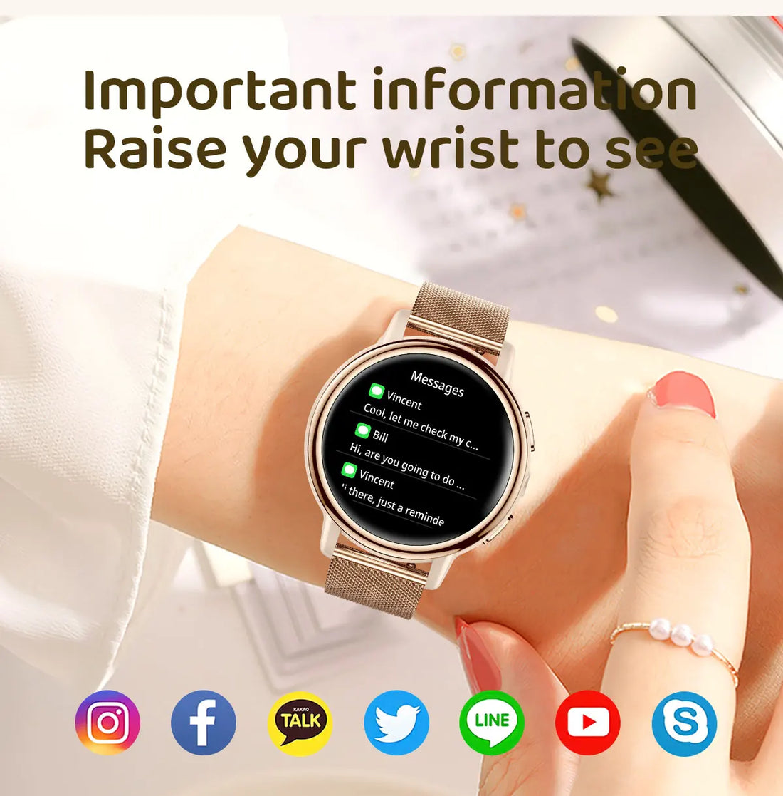 Ladies Smart Fitness Watch with Bluetooth Call