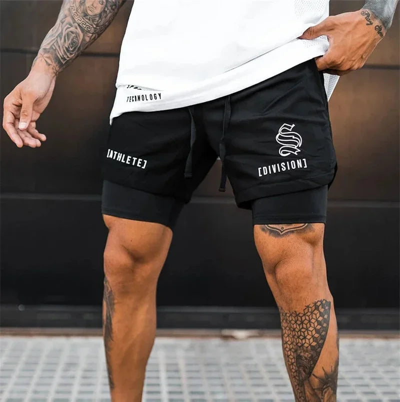 2-in-1 Men's Running & Gym Shorts