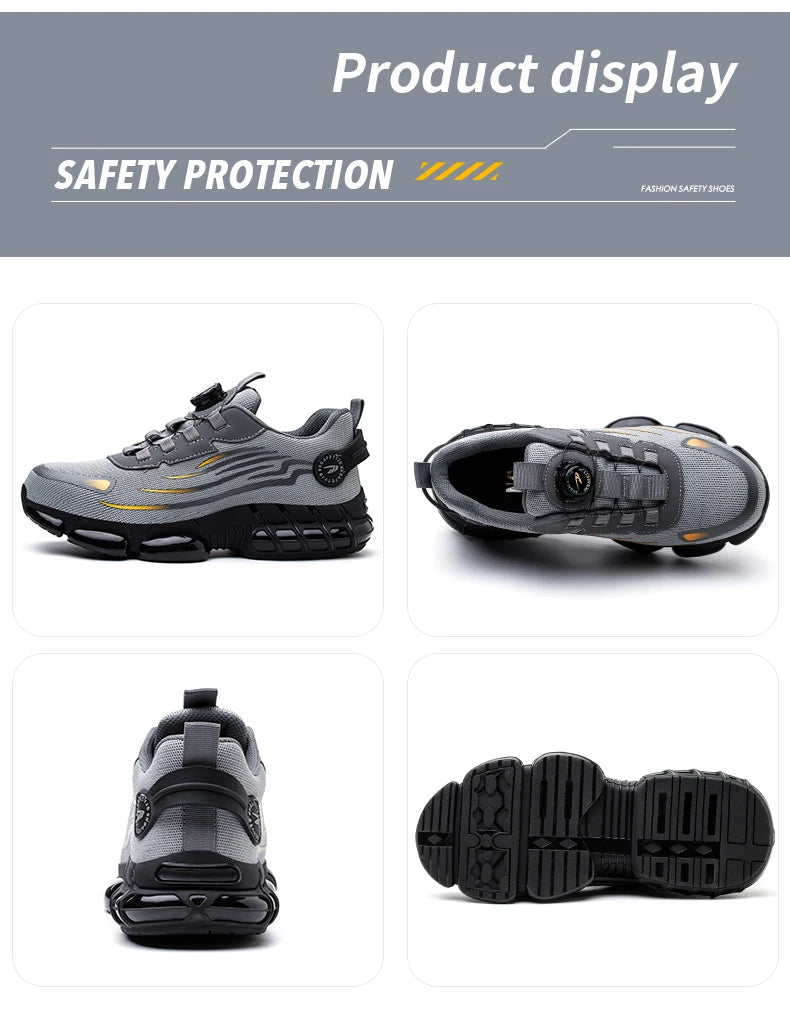 Breathable Lace-Free Safety Work Shoes