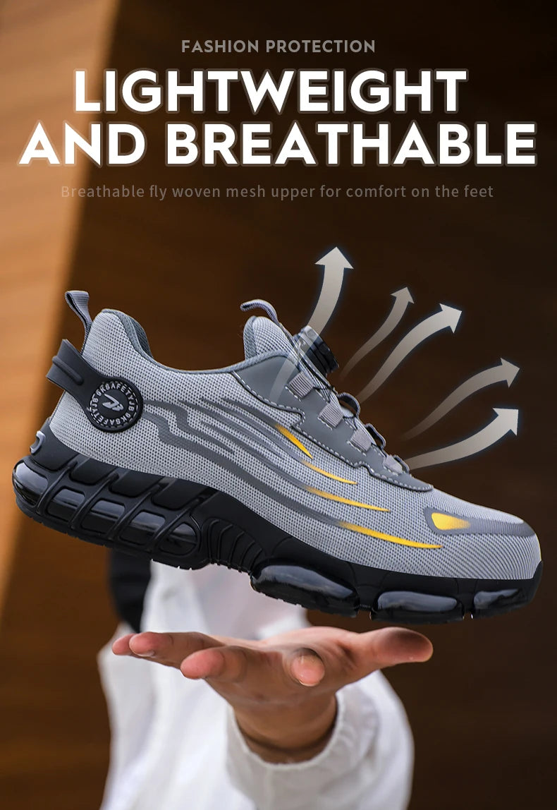 Breathable Lace-Free Safety Work Shoes