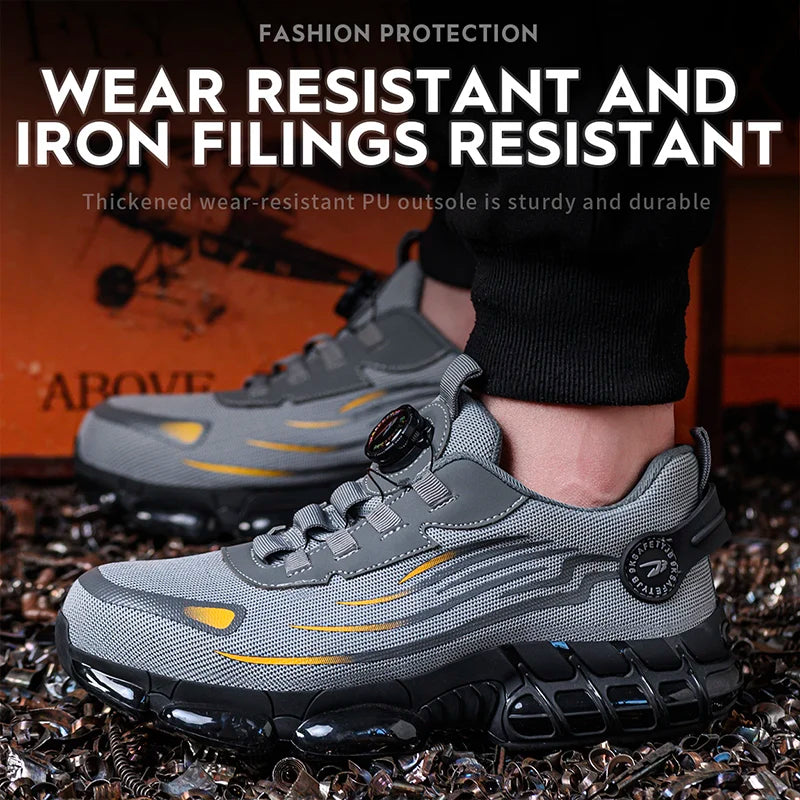 Breathable Lace-Free Safety Work Shoes