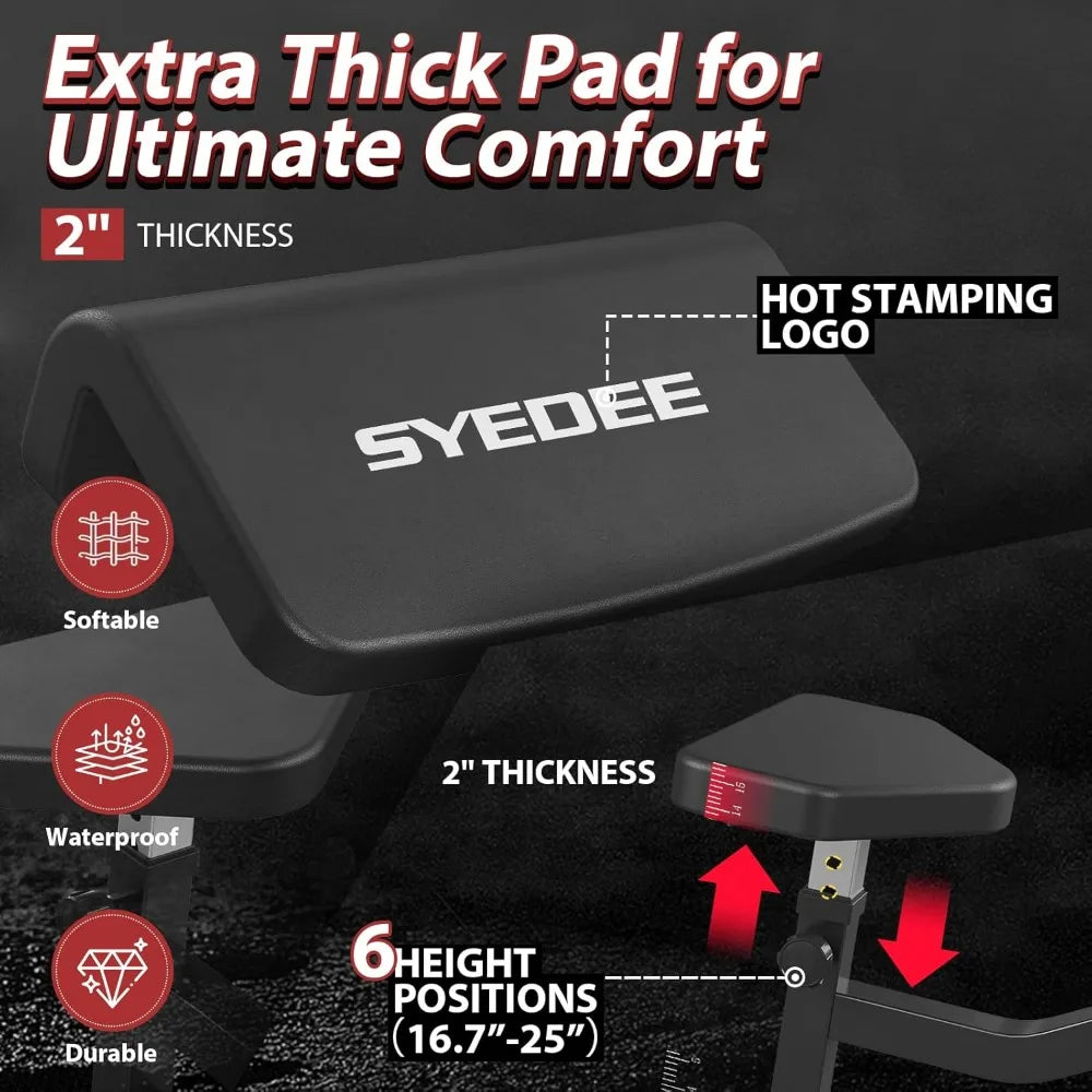 Preacher Curl Bench Bicep & Tricep Machine
