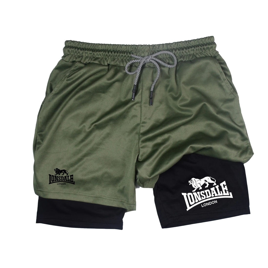 2-in-1 Men’s Running Compression Shorts with Phone Pocket