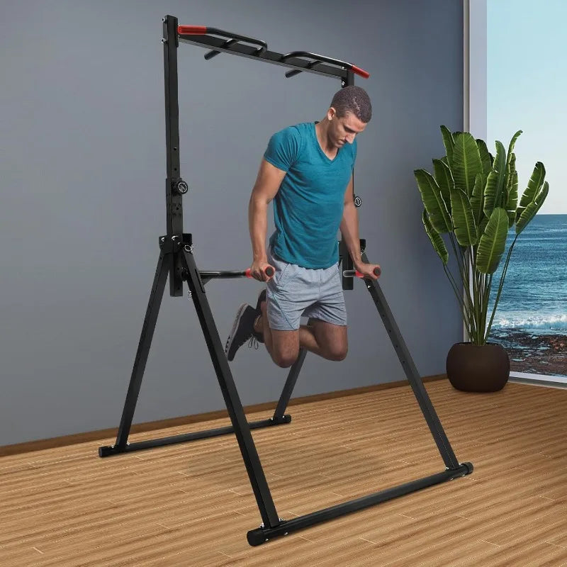 440 LBS Adjustable Free Standing Pull Up & Dip Bar