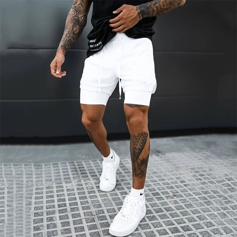 2-in-1 Men's Running & Gym Shorts