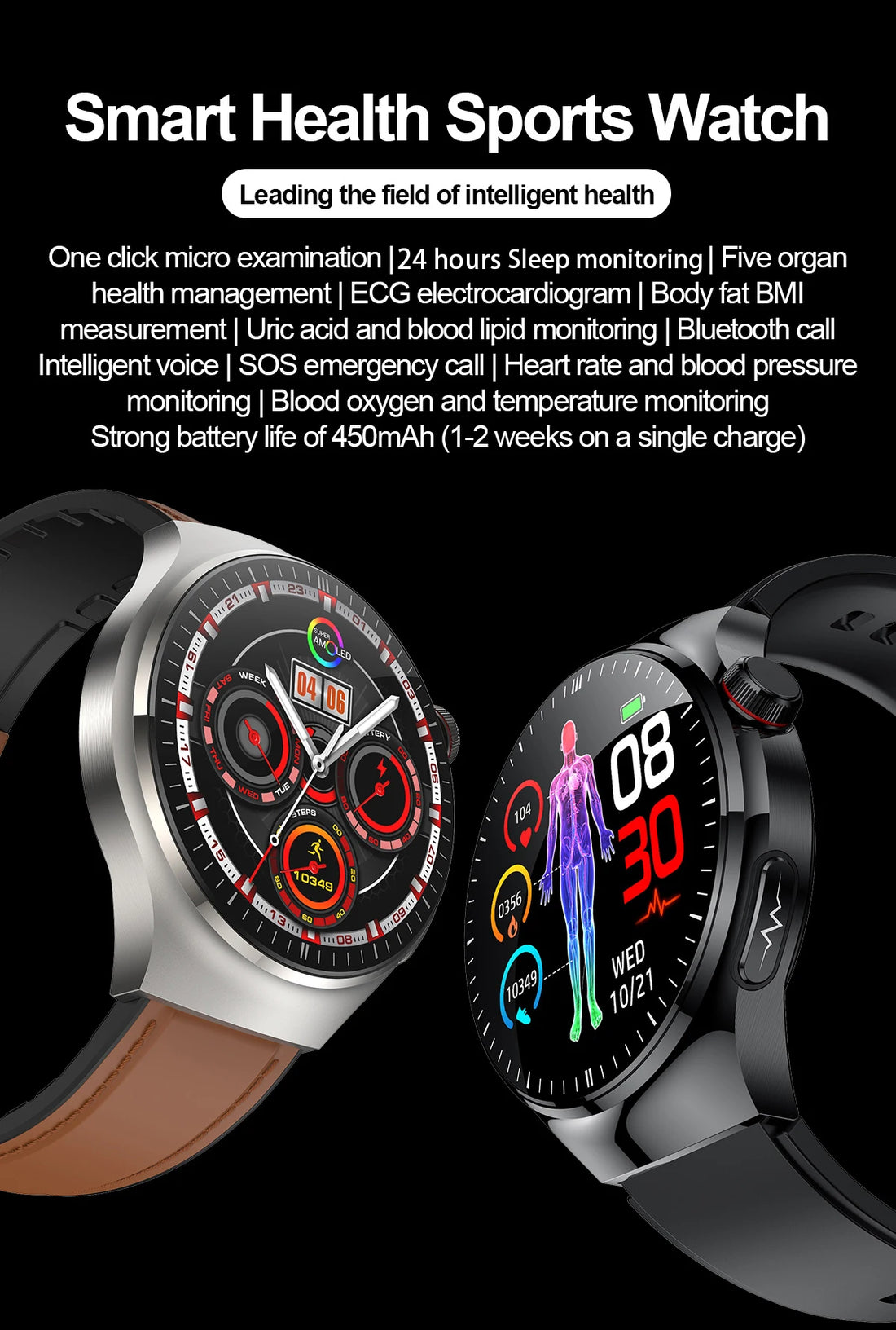 2025 Smart Health Watch with ECG & Bluetooth Call