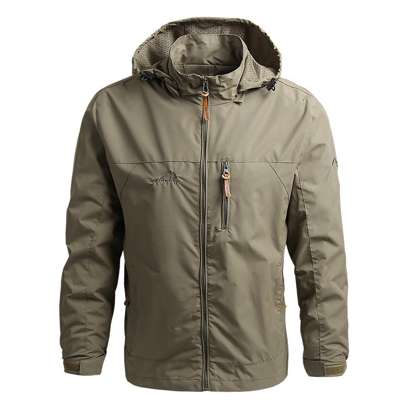 Men’s Tactical Windbreaker Waterproof Hooded Jacket (S–5XL)