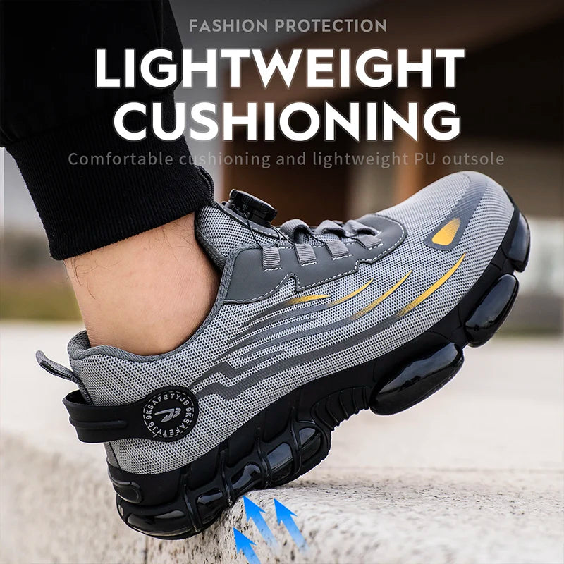 Breathable Lace-Free Safety Work Shoes
