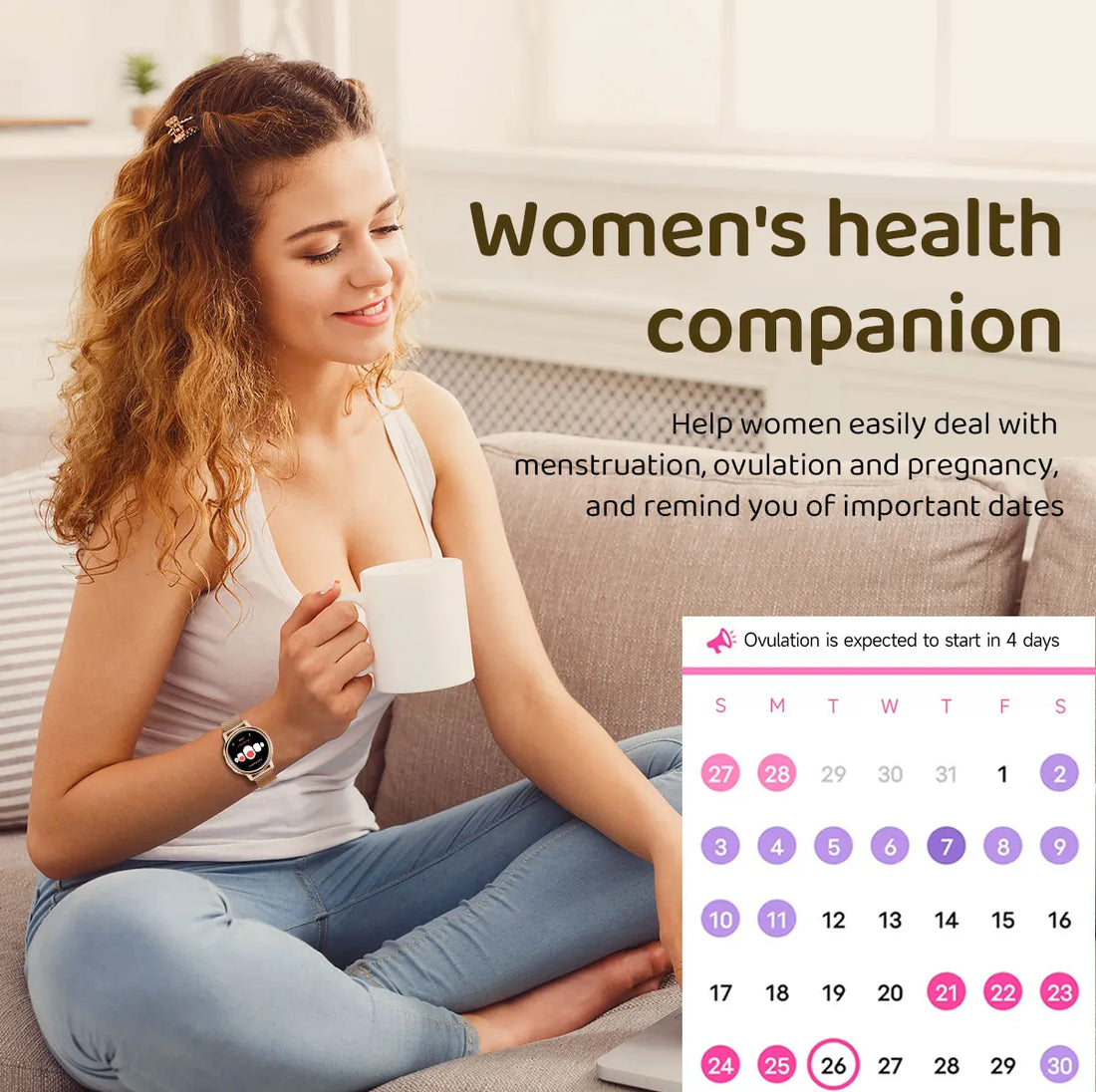 Ladies Smart Fitness Watch with Bluetooth Call