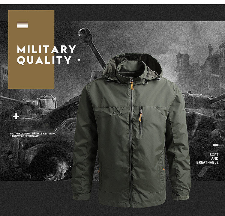 Men’s Tactical Windbreaker Waterproof Hooded Jacket (S–5XL)