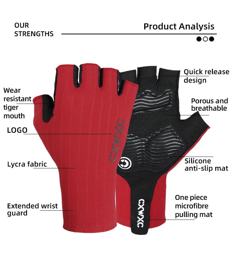Half-Finger Cycling Gloves with Wrist Guard