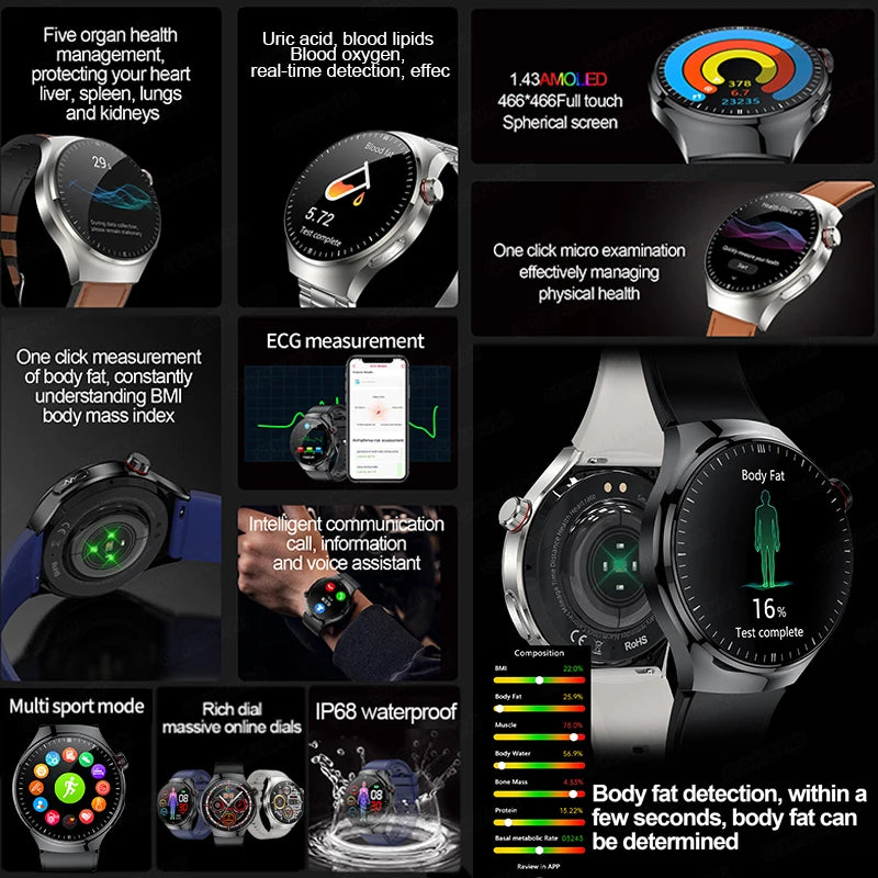 2025 Smart Health Watch with ECG & Bluetooth Call