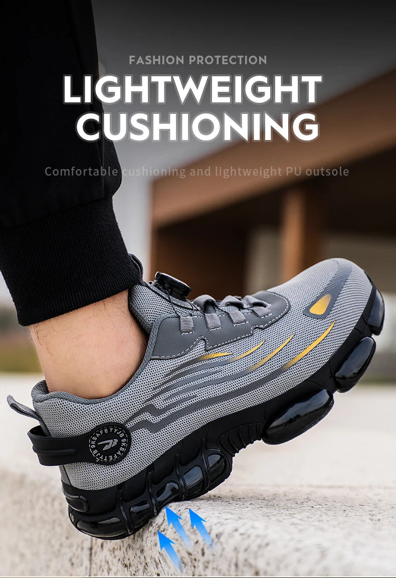 Breathable Lace-Free Safety Work Shoes