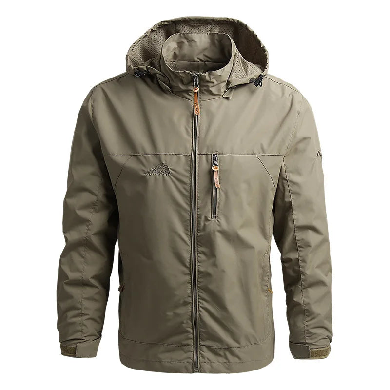 Men’s Tactical Windbreaker Waterproof Hooded Jacket (S–5XL)