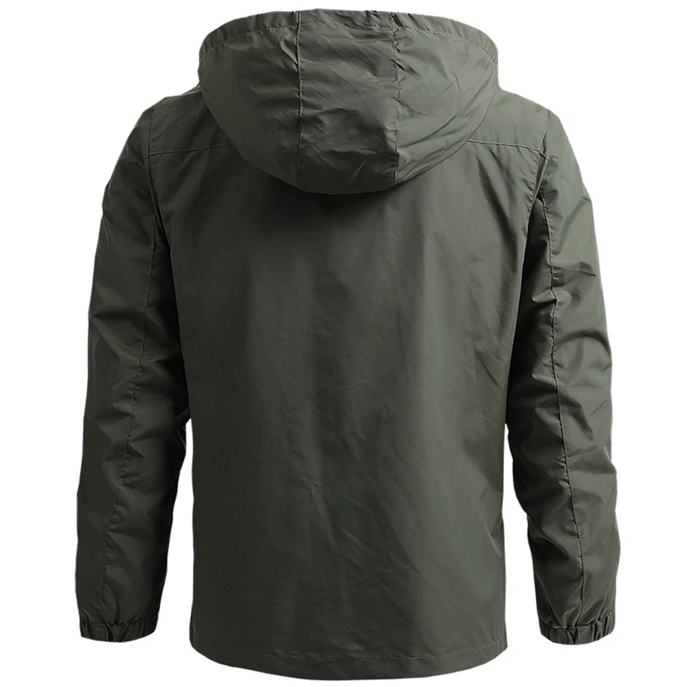 Men’s Tactical Windbreaker Waterproof Hooded Jacket (S–5XL)